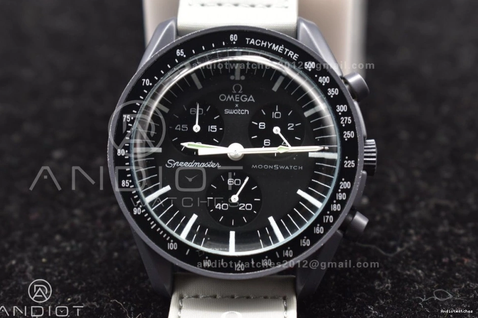 Moonwatch 1180 Omega Mission Strap Swatch on Quartz Breathable Mercury to Bioceramic x Nylon 0225